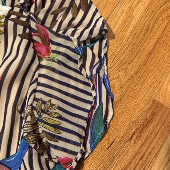 Japna Multicolor Striped Floral Blouse - Picture 3 of 3